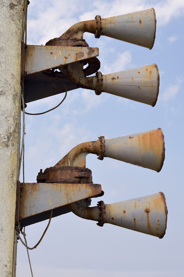Rusty foghorn stock photo. Image of loud, ocean, horn 43607272