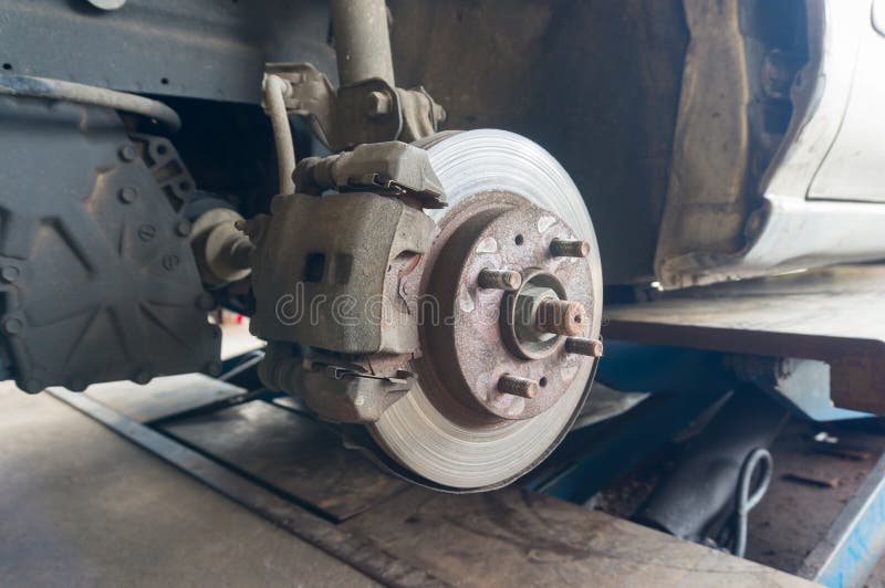 Rusty Front Car Wheel Hub with Disk Brake System Stock Photo Image of