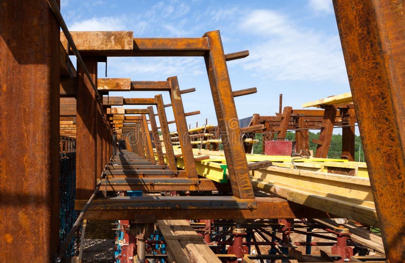 Rusty girders stock photo. Image of heavy, development 35808076