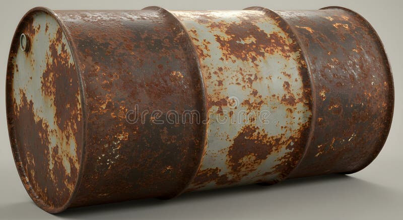 Rusty Industrial Metal Barrel vector illustration