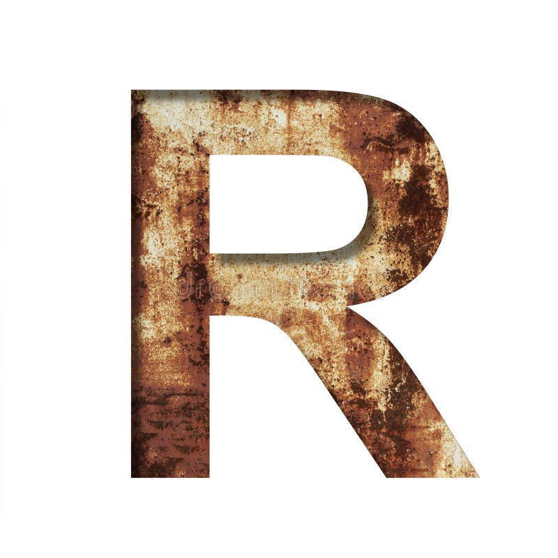 Rusty Iron Letters. the Letter R Cut Out of Paper on the Background of an  Old Rusty Iron Sheet with Rust Stains and Cracks Stock Image - Image of  brown, material: 228319297