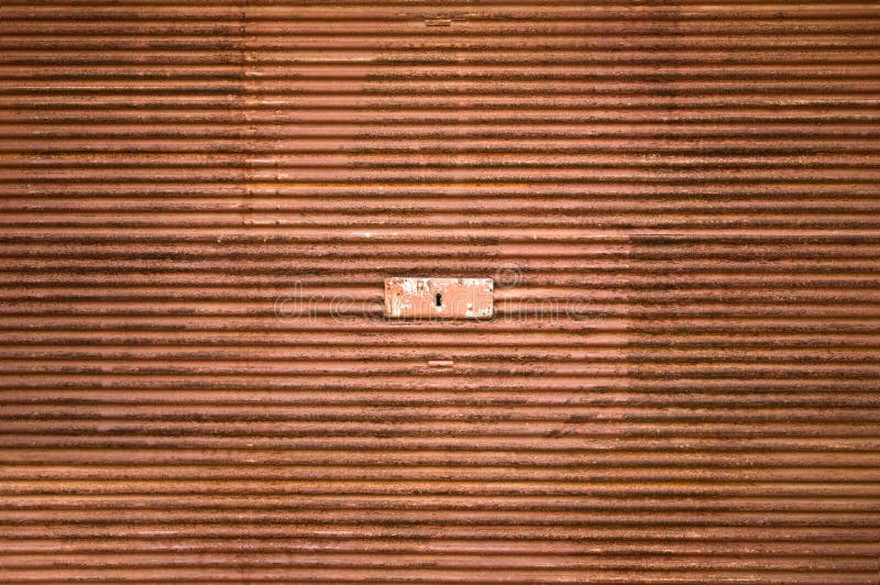 Rusty locked garage door stock photo. Image of background 30664558