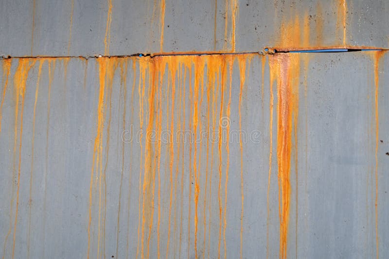 Rust stains on the wall stock image