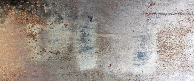 rusty metal. old metal door with cracked paint and rust. abstract grunge background, wide format.