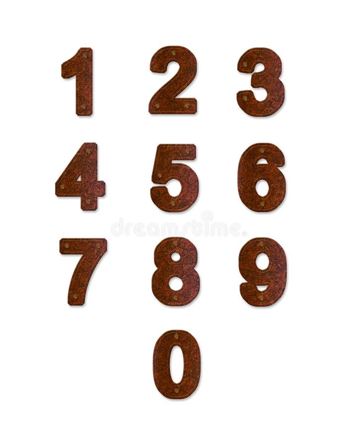 Rusty metal plate numbers