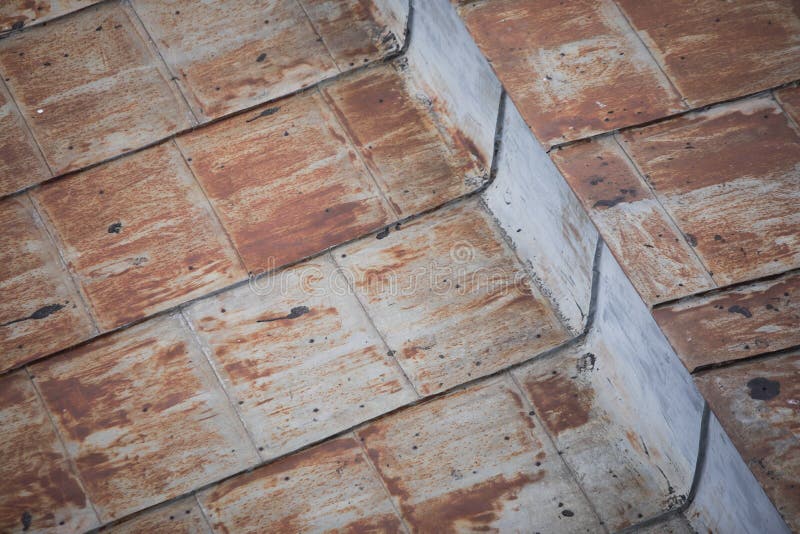 Rusty Metal Roof on a Neglected Building Stock Image Image of broken