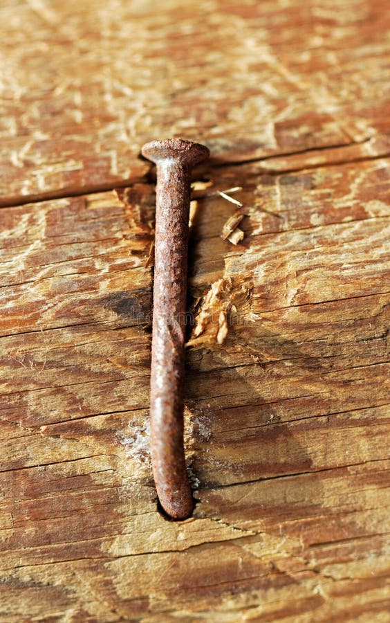 Rusty Nail In Obsolete Wood Plank Stock Photo Image of industry, pile 151988616