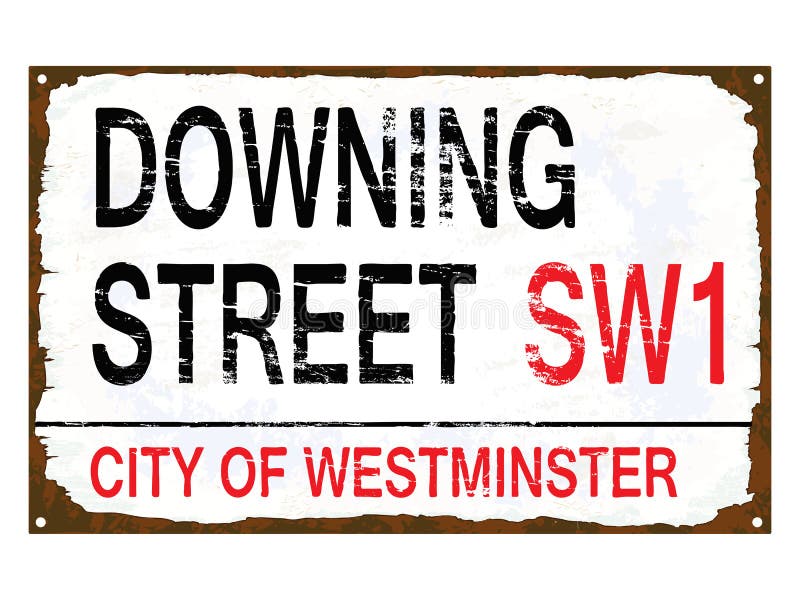 DOWNING STREET METAL SIGN RETRO VINTAGE STYLE SMALL 