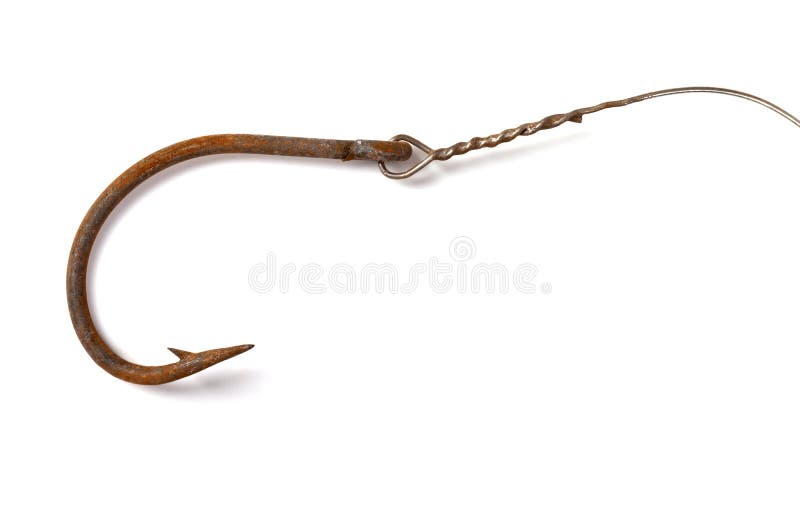 Old Rusty Fishing Hook Isolated White Stock Photos - Free