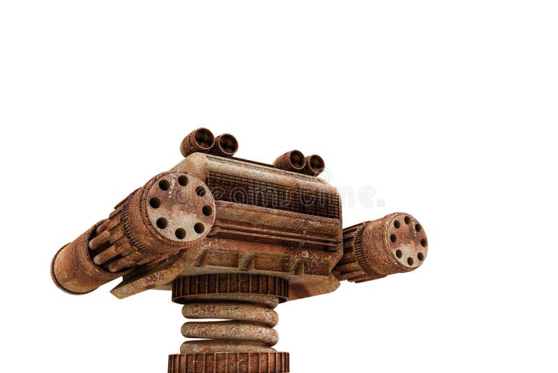 Rusty robot sentinel royalty free illustration