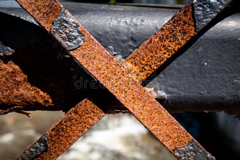 Rusty X Shaped Metal Fence Bars Stock Image Image of enter, close