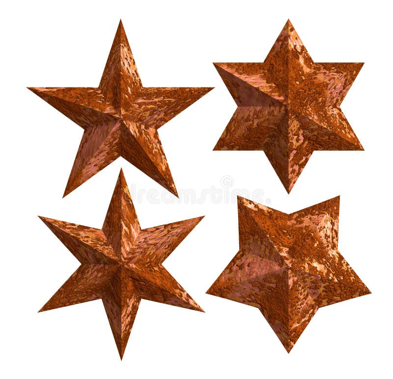 Rust iron stars isolated badge