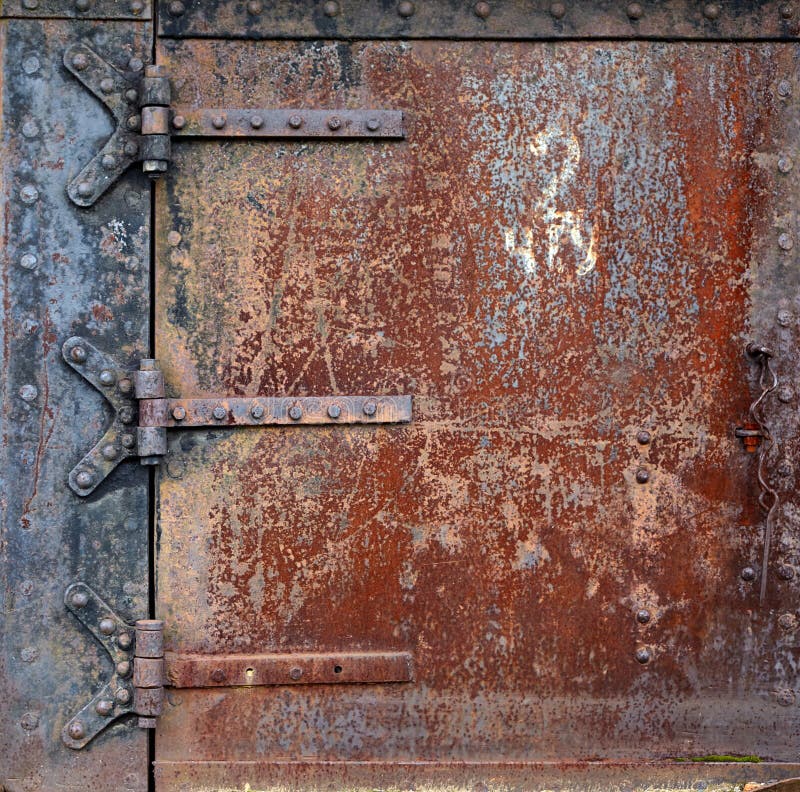 Rusty steel door royalty free stock photo