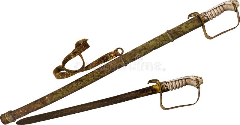 Rusty Sword et gaine d'isolement sur le fond blanc photographie stock libre de droits Rusty Sword et gaine d'isolement sur le fond blanc photographie stock libre de droits