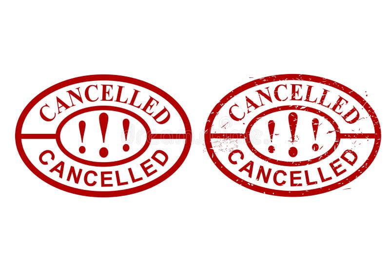 Red Stamp Cancelled on White Background . Vector Image . Stock Vector