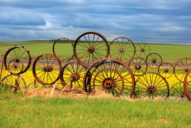 Rusty wheels fence