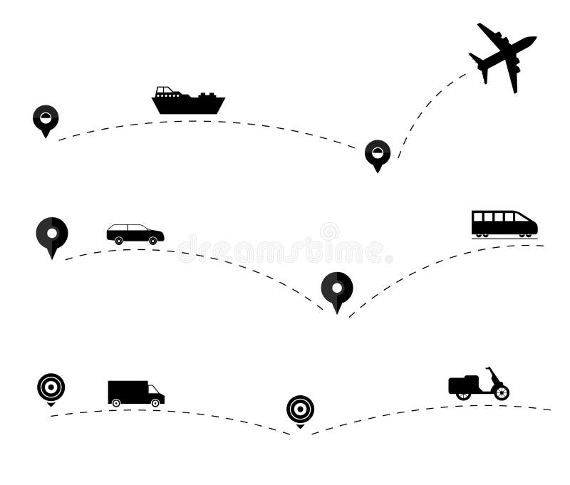 Ruta De Vuelo Avión De Viaje Símbolos De Transporte De Viaje Avión Avión  Avión Avión Transbordo Aire Símbolo Vector Ilustración Stock de ilustración  - Ilustración de modelo, icono: 183086526
