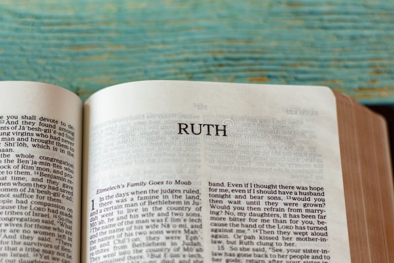Ruth Book of the Bible. Loyalty, faithfulness, humility biblical concept. Love and faith toward God and Jesus Christ royalty free stock image
