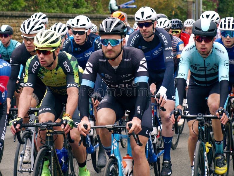 2019 Rutland-Melton Cicle klasyk: Dan Bigham Ribble Pro kolarstwo w Peloton obrazy stock 2019 Rutland-Melton Cicle klasyk: Dan Bigham Ribble Pro kolarstwo w Peloton obrazy stock