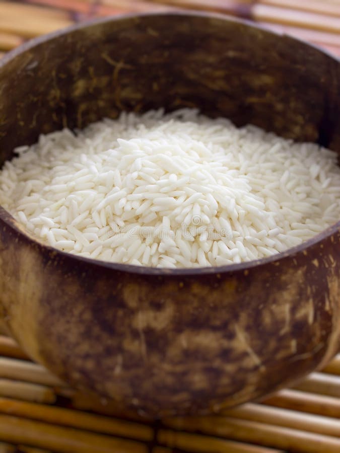 Ruwe witte glutineuze rijst