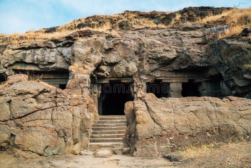 Ruínas antigas de Ellora Caves na Índia