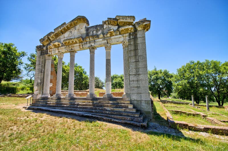 Ruínas de Apollonia antigo, Albânia imagens de stock