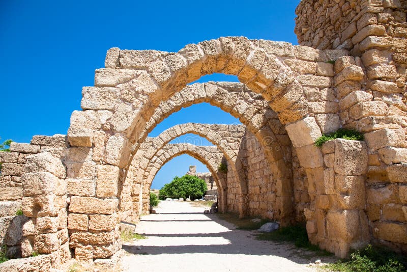Ruínas de Caesarea antigo. Israel. fotos de stock Ruínas de Caesarea antigo. Israel. fotos de stock