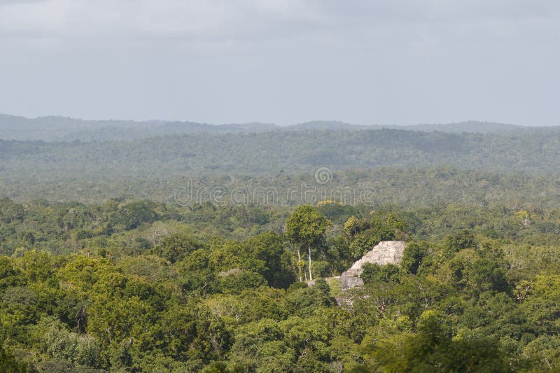 Ruïnes van de oude Maya-stad Yaxha stock fotografie