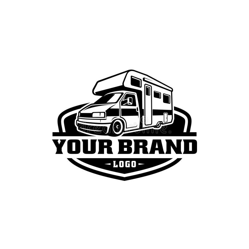 RV, Camper Van, Caravan, Motor Home Illustration Logo Vector Stock ...