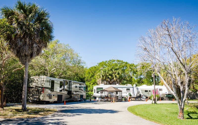 Recreational vehicle campground at Biscayne National Park in the Northern Florida Keys. Recreational vehicle campground at Biscayne National Park in the Northern Florida Keys.