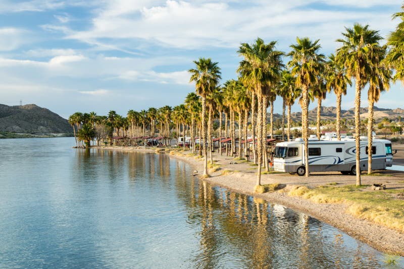 RV Camping on the Southern Colorado River stock images