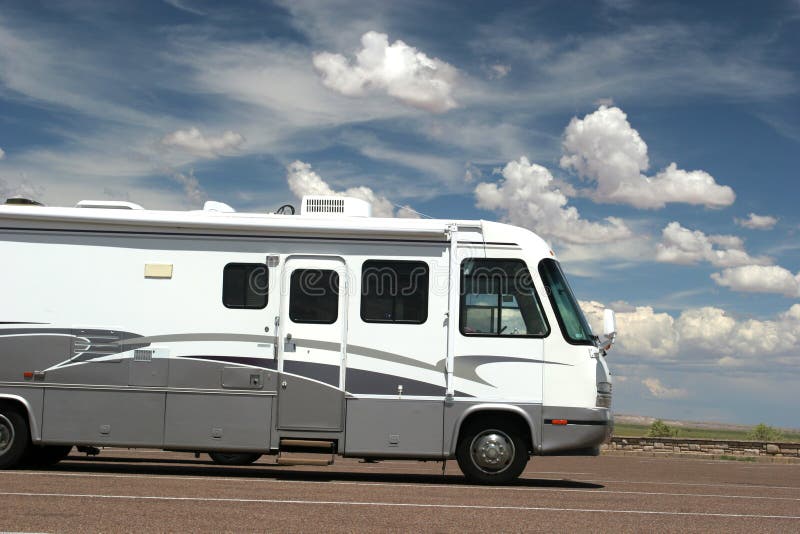 RV on the highway stock photos