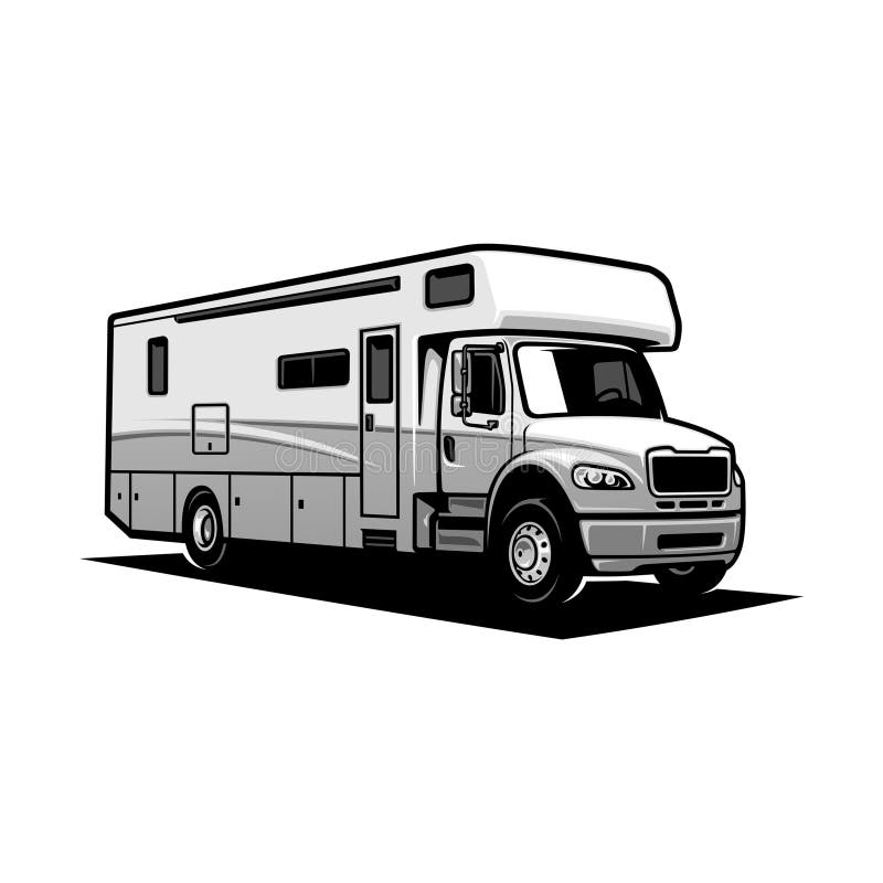 RV Motorhome Illustration Logo Vector Stock Vector - Illustration of ...