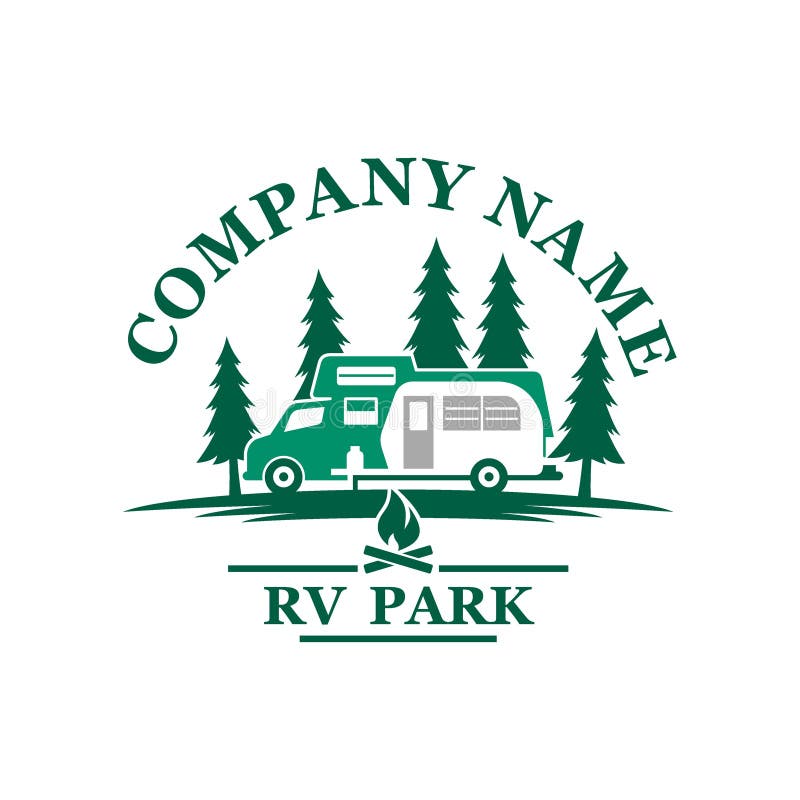 RV park logo template stock vector. Illustration of drawing - 208402726