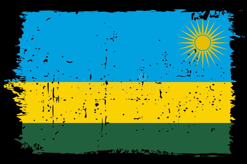 Grunge vector flag of Rwanda royalty free illustration