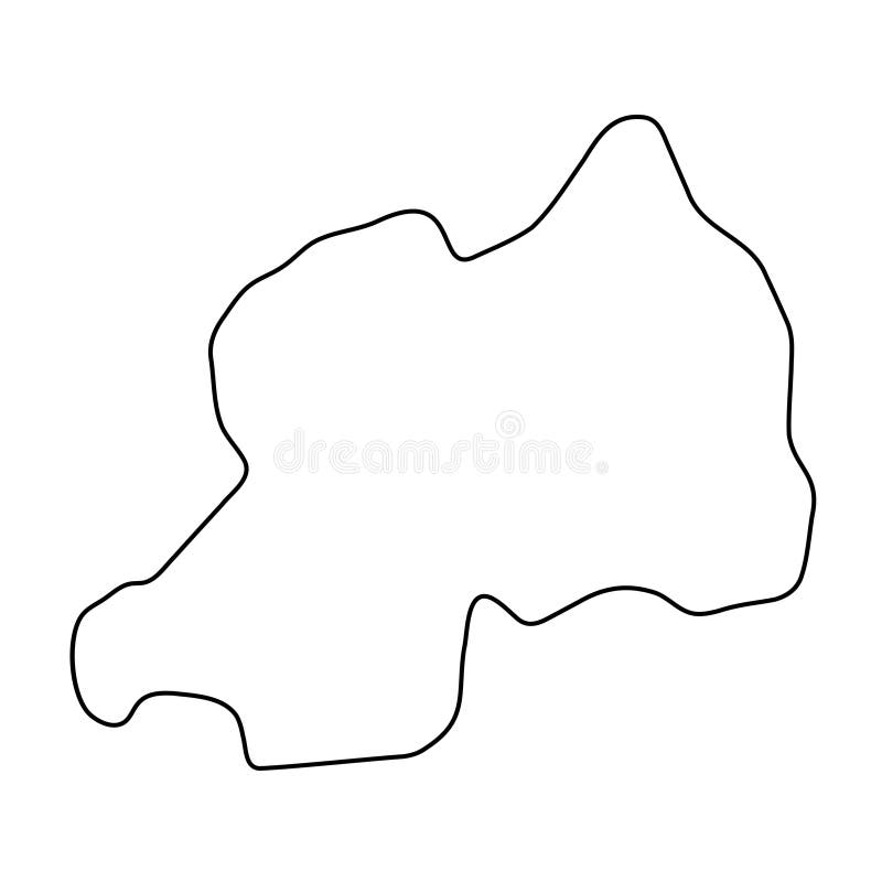 Rwanda simplified vector outline map royalty free illustration