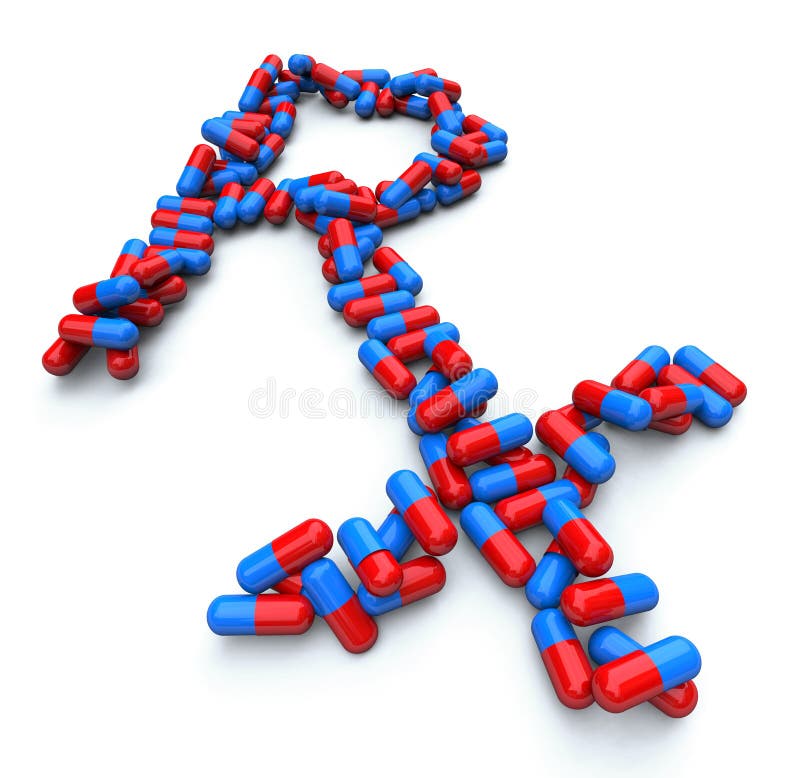 RX - Simbolo della farmacia - pillole della capsula
