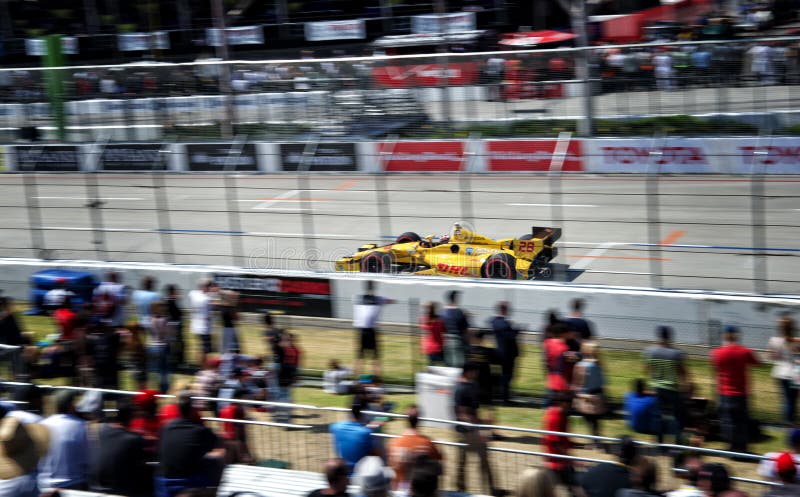 Ryan Hunter-Reay på den Toyota granda prixen av Long Beach royaltyfri foto Ryan Hunter-Reay på den Toyota granda prixen av Long Beach royaltyfri foto