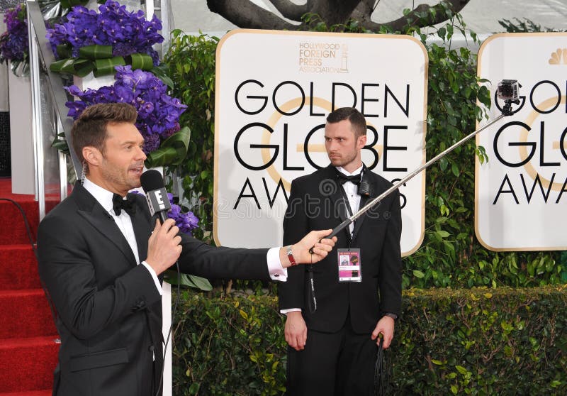 LOS ANGELES, CA - JANUARY 11, 2015: Ryan Seacrest at the 72nd Annual Golden Globe Awards at the Beverly Hilton Hotel, Beverly Hills