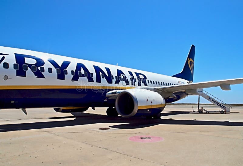 Ryanair airplane at an airport royalty free stock photo Ryanair airplane at an airport royalty free stock photo