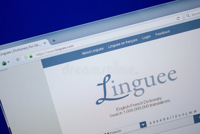 Ryazan, Russia - June 17, 2018: Homepage of Linguee Website on the Display  of PC, Url - Linguee.fr. Editorial Stock Photo - Image of illustrative,  front: 119491793