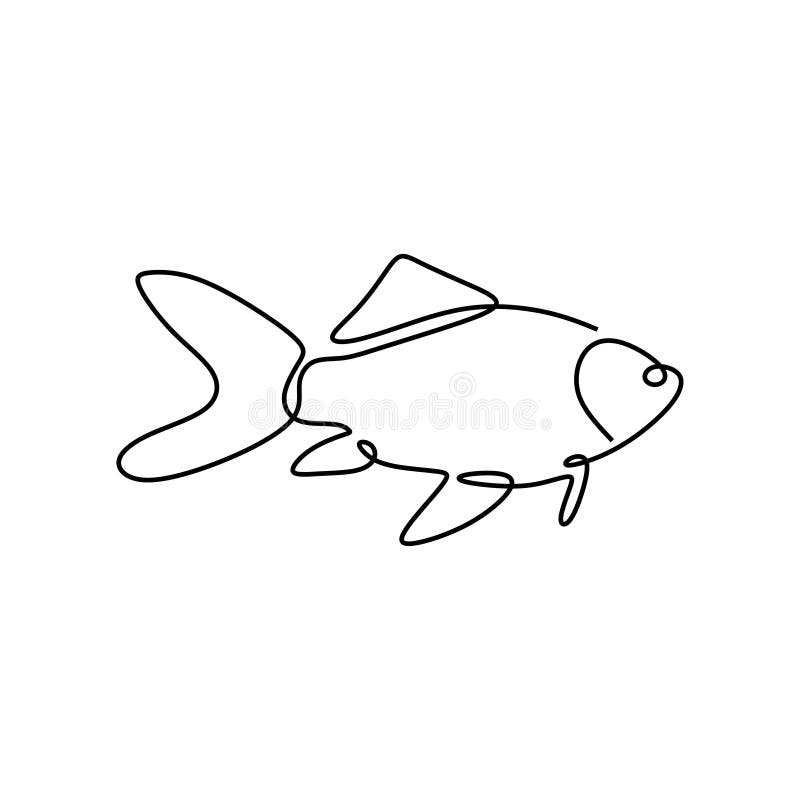 Ryba z jednym rysunkiem. styl minimalizmu ilustracji wektorowej royalty ilustracja