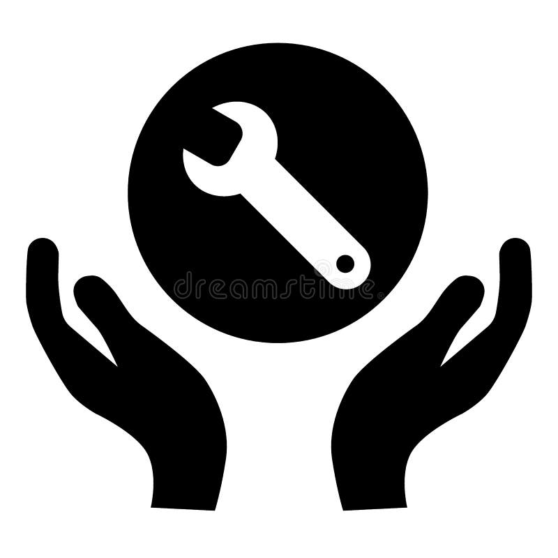Rycka häftigt i handlinjen symbol teknisk service Reparationsservice Plan enkel fast illustration som isoleras på vit vektor illustrationer Rycka häftigt i handlinjen symbol teknisk service Reparationsservice Plan enkel fast illustration som isoleras på vit vektor illustrationer