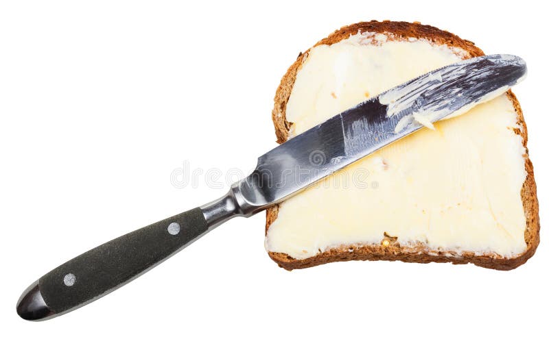 Knife and Sandwich with Bread and Peanut Butter Stock Photo