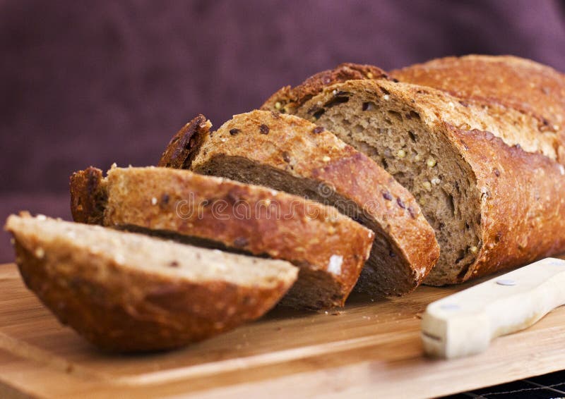 Rye Bread with Cereals on Wooden Table Stock Photo Image of crust