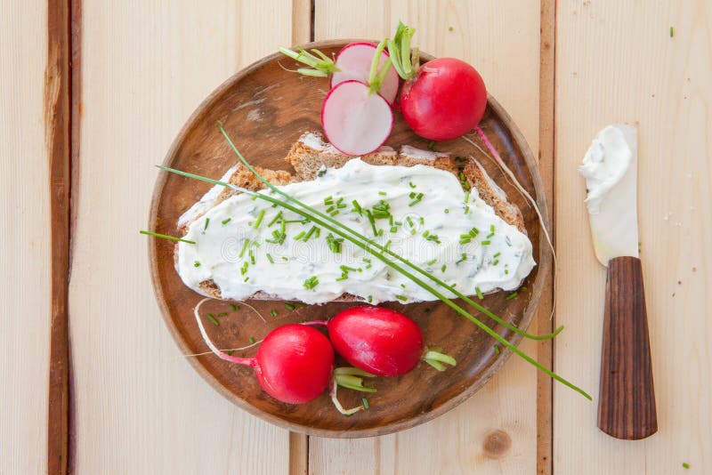 Rye Bread with Cream Cheese Stock Image Image of fresh, cream 60193385