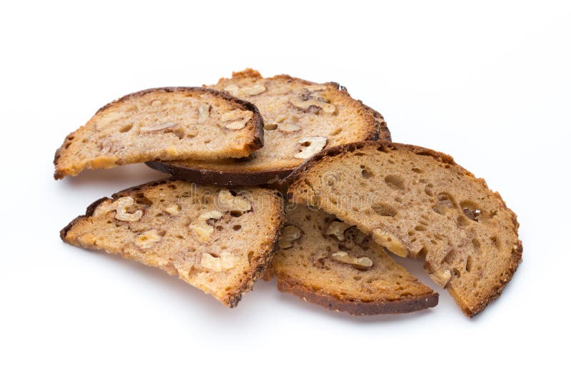 Rye Bread Crisps with Walnuts. Stock Image Image of crisps, bread