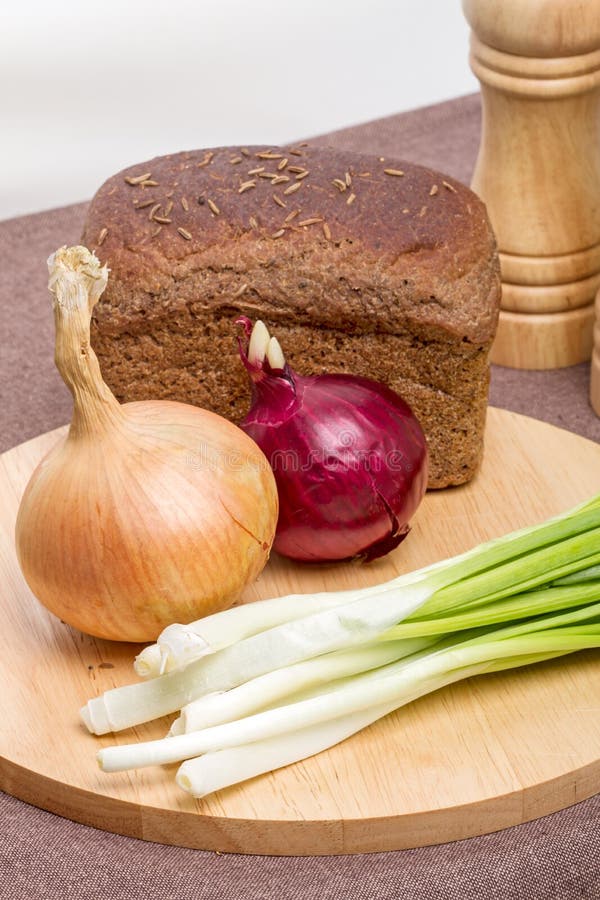 Rye bread and onions stock image. Image of pungent, ingredient 67657441