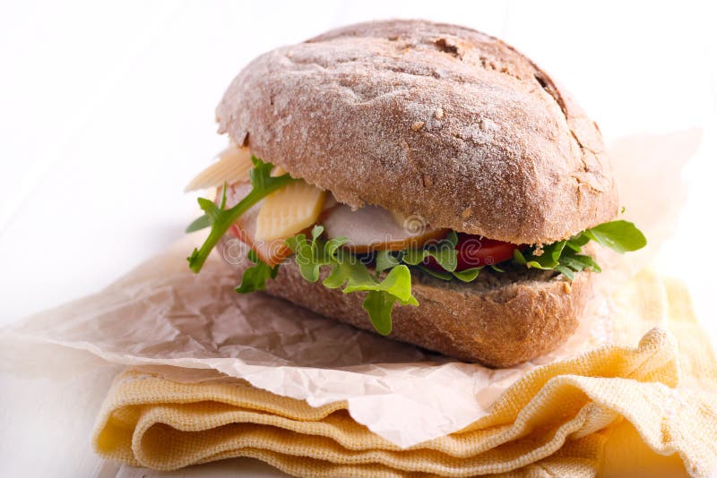 Rye bread sandwich stock image. Image of brunch, brown 75080333