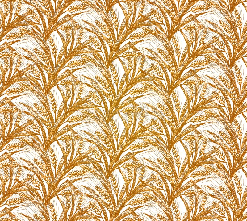 Rye Seamless Pattern. Vector Illustration, EPS10 Stock Vector
